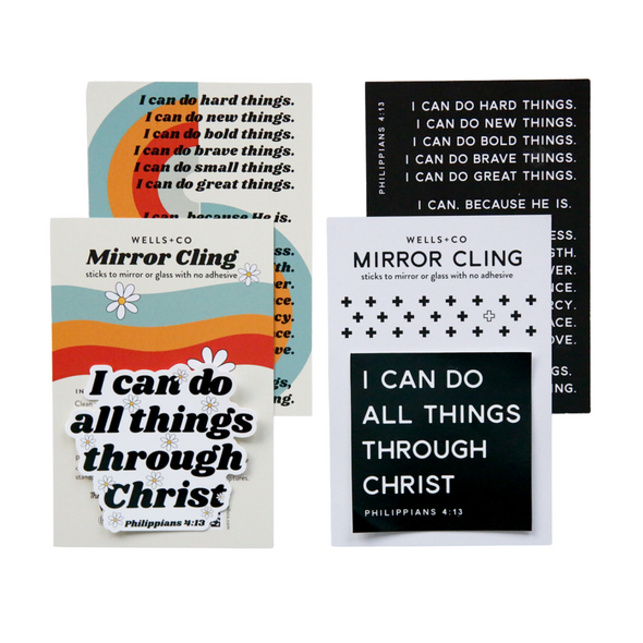 All things through Christ Mirror Cling