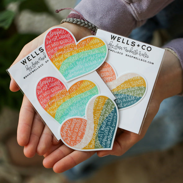 A Great Work 2021 LDS Youth Theme Stickers: Hand-Lettered Hearts