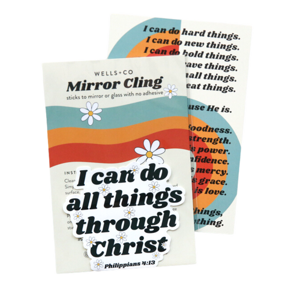 All things through Christ Mirror Cling